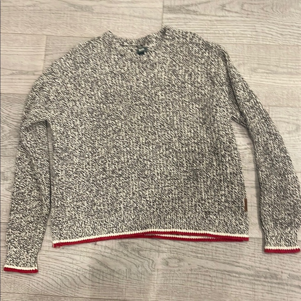 ROOTS ALL Gender Black and White Sweater